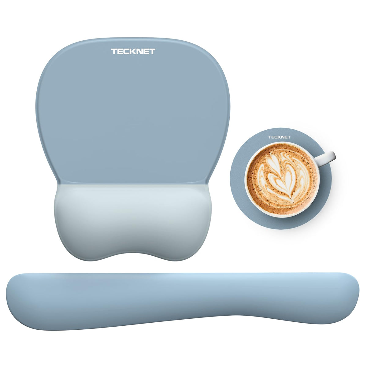TECKNET Gel Ergonomic Mouse Pad & Keyboard Wrist Rest & Coaster