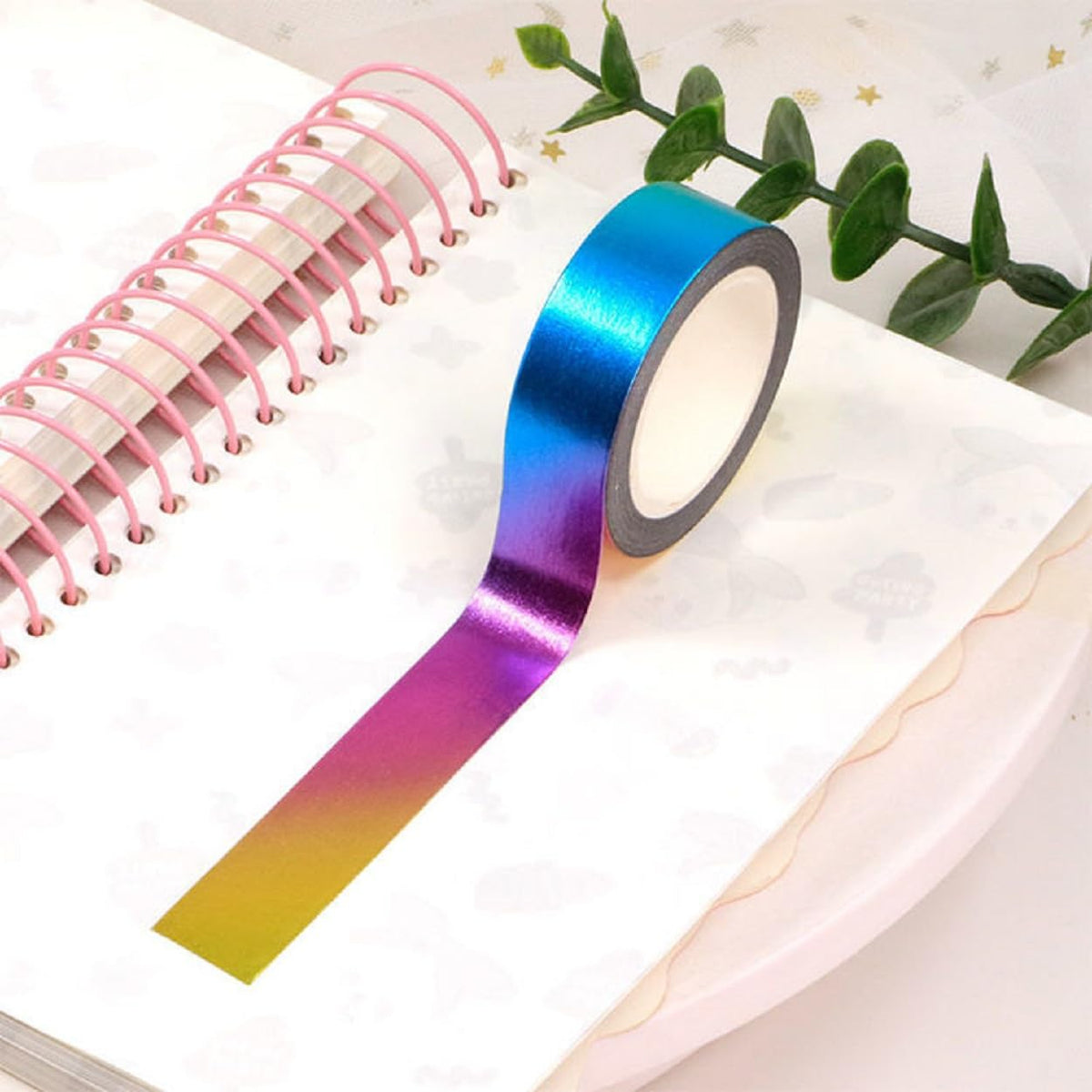 Syntego Solid Foil Washi Tape 15mm x 10m - Self-Adhesive Decorative Tape; for Scrapbooking