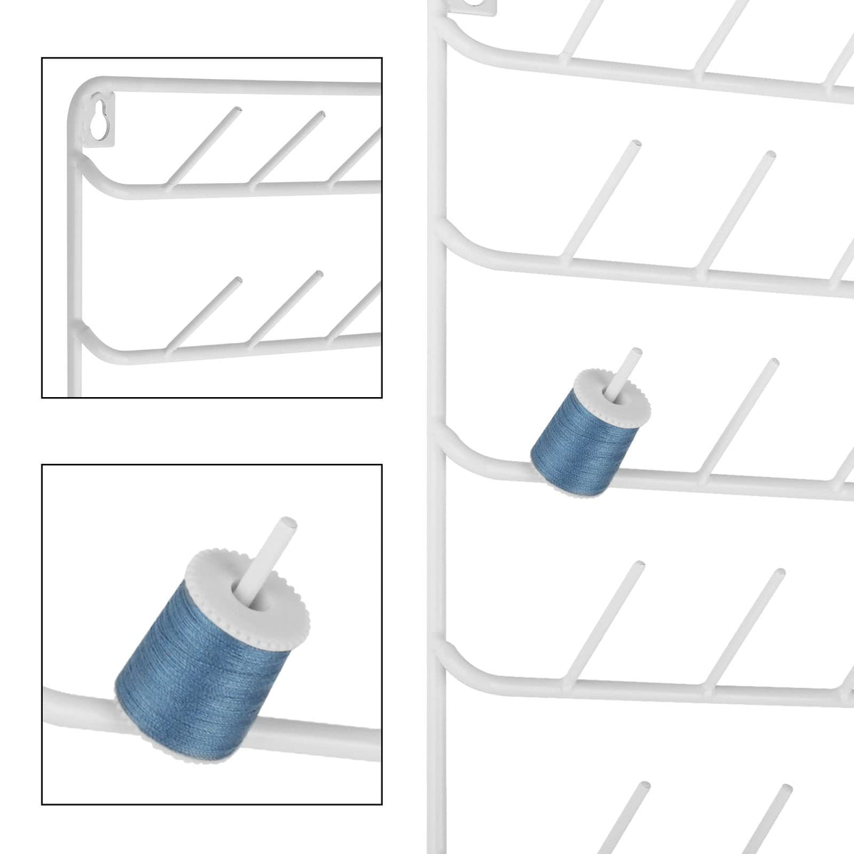 YBING Thread Holder Wall White, 54-Spool Sewing Thread Rack