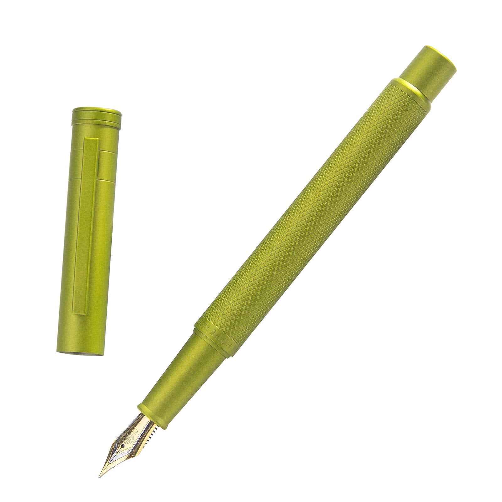 Hongdian 1851 Mustard Yellow Forest Fountain Pen Medium Nib, Classic Design with Converter and