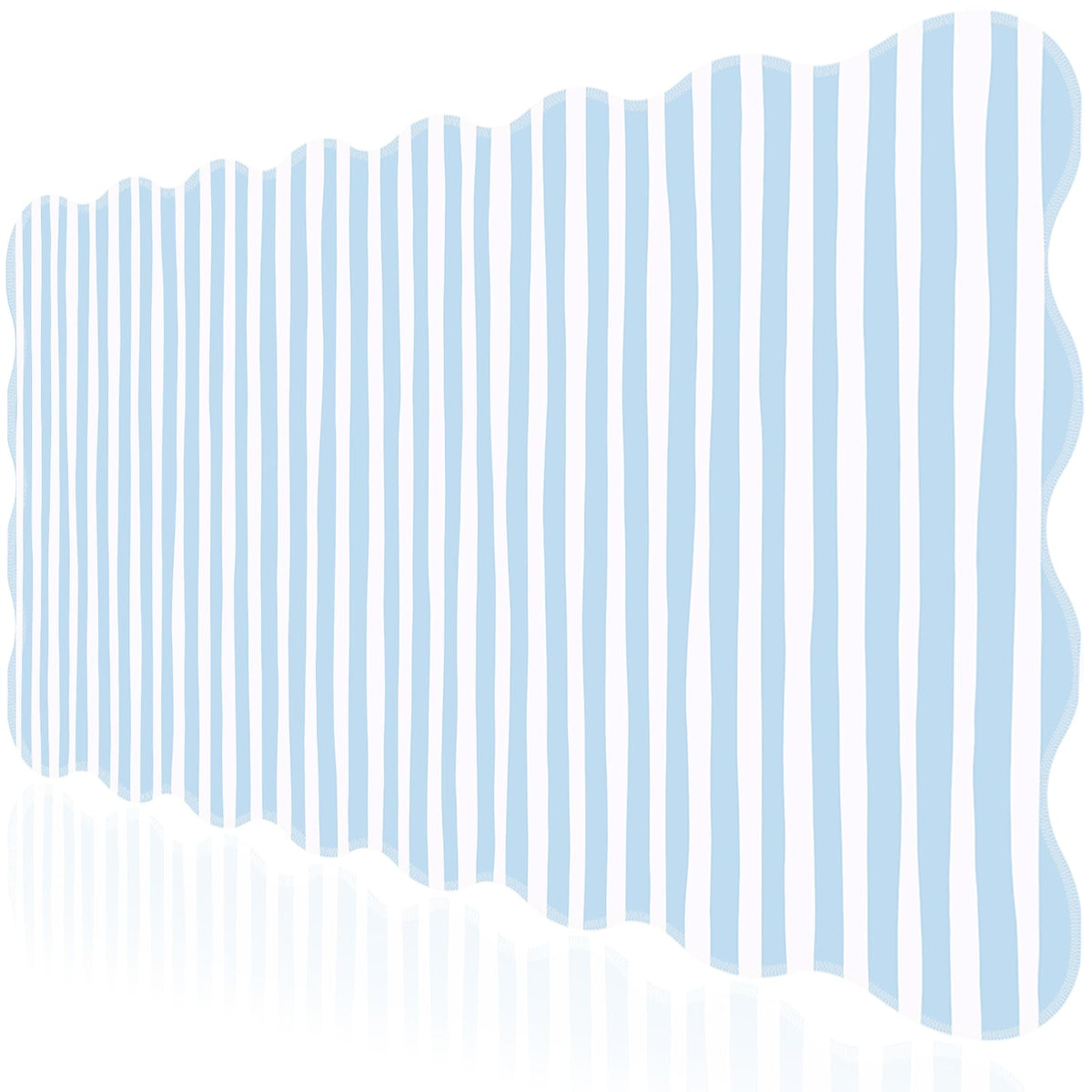 L-SPOUTTO Blue Striped Mouse Pad,Scalloped Desk Mat XXL Large Geometric Gaming Mousepad,35.4x15.7in