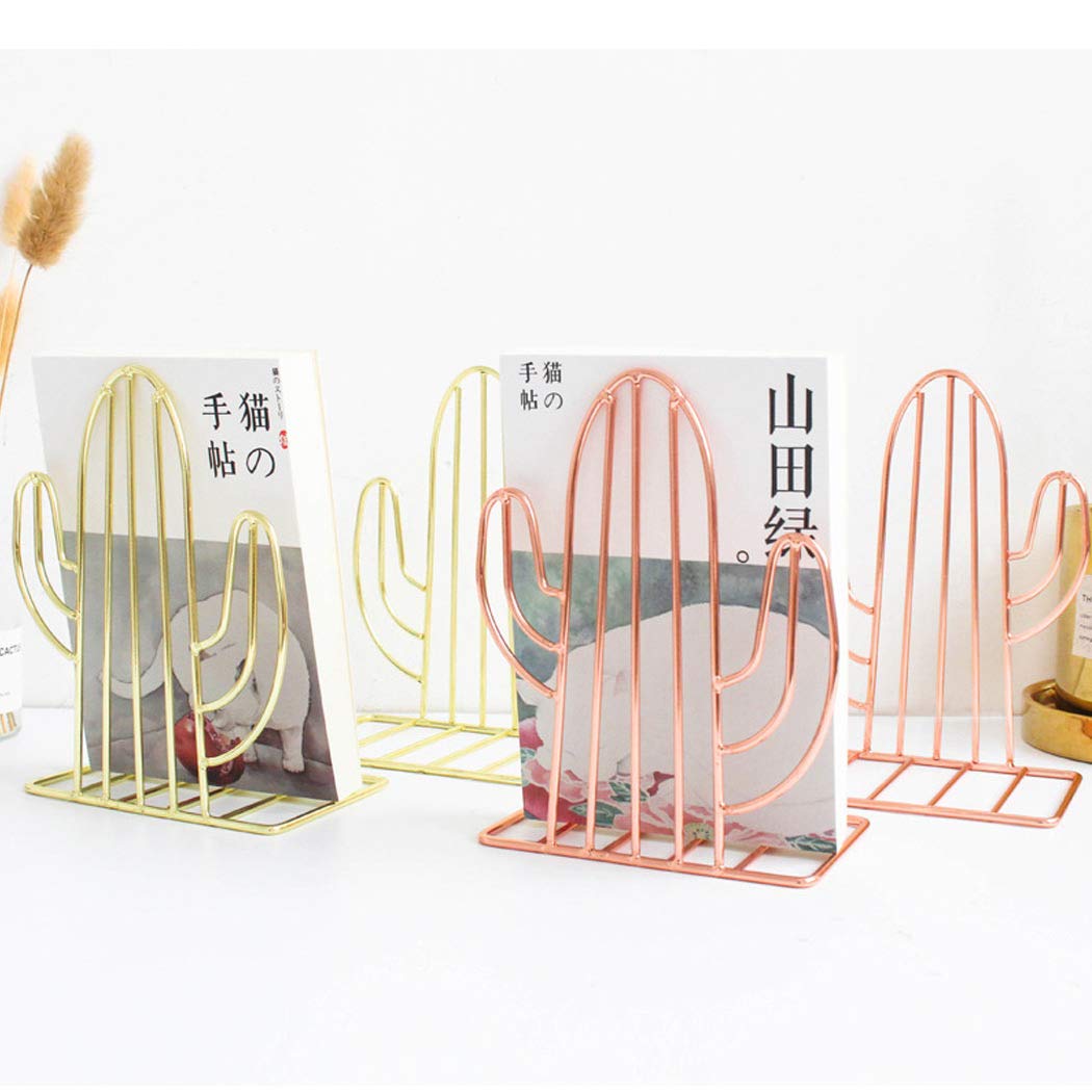 SIPLIV Creative Minimalist Style Bookends Metal Adjustable Books Holder Stand Book Rack Desk