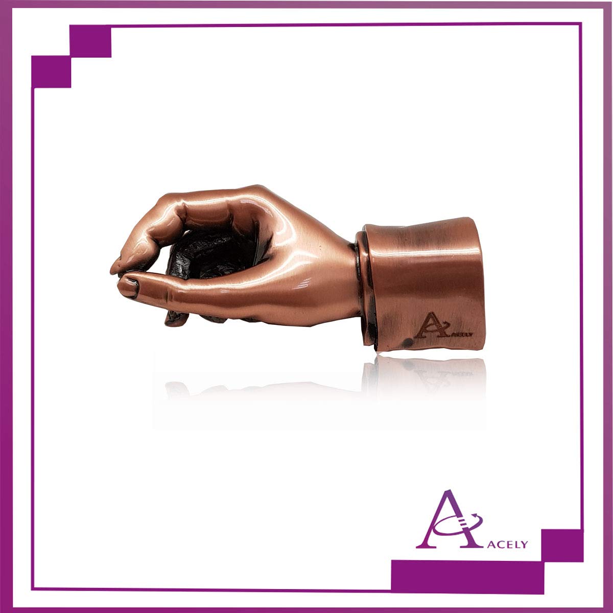 ACELY Executive solid heavy hand-shaped pen holder metal art craft paperweight for desktop