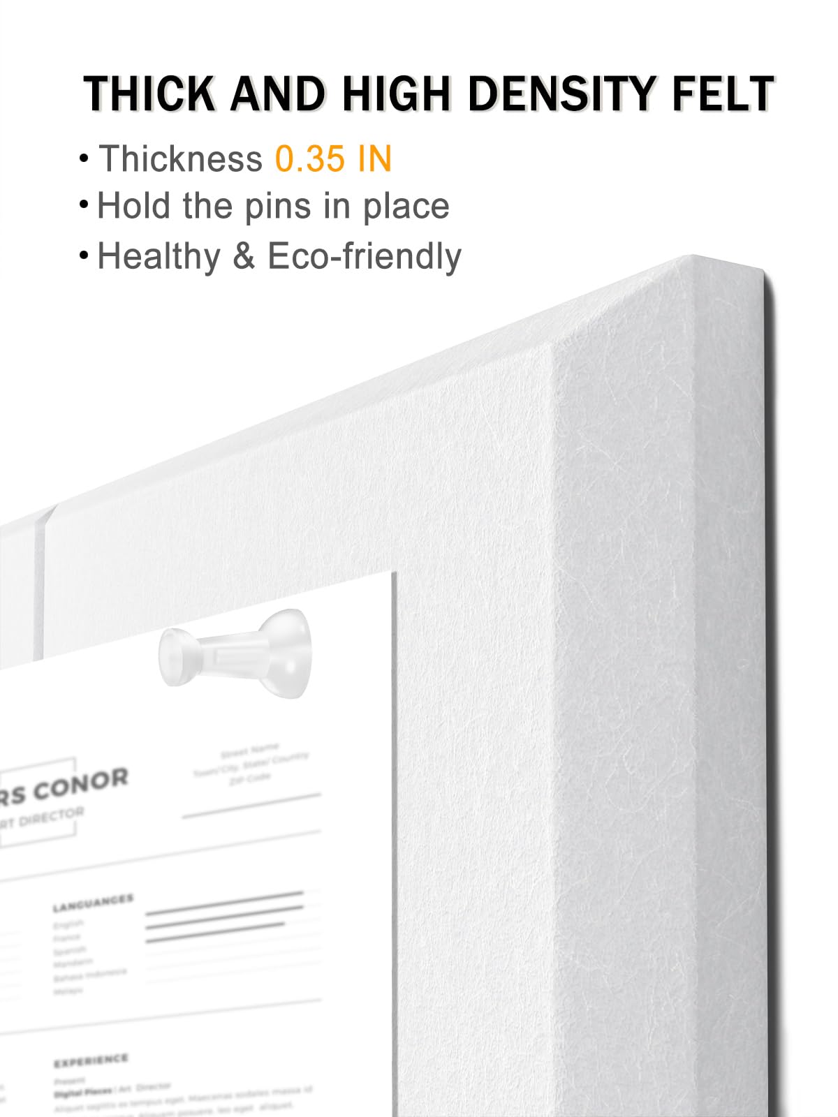 Hsurbtra Large Cork Board for Wall 36 x 24 Inch, 6 Pack Felt Bulletin Notice Board with Pushpins