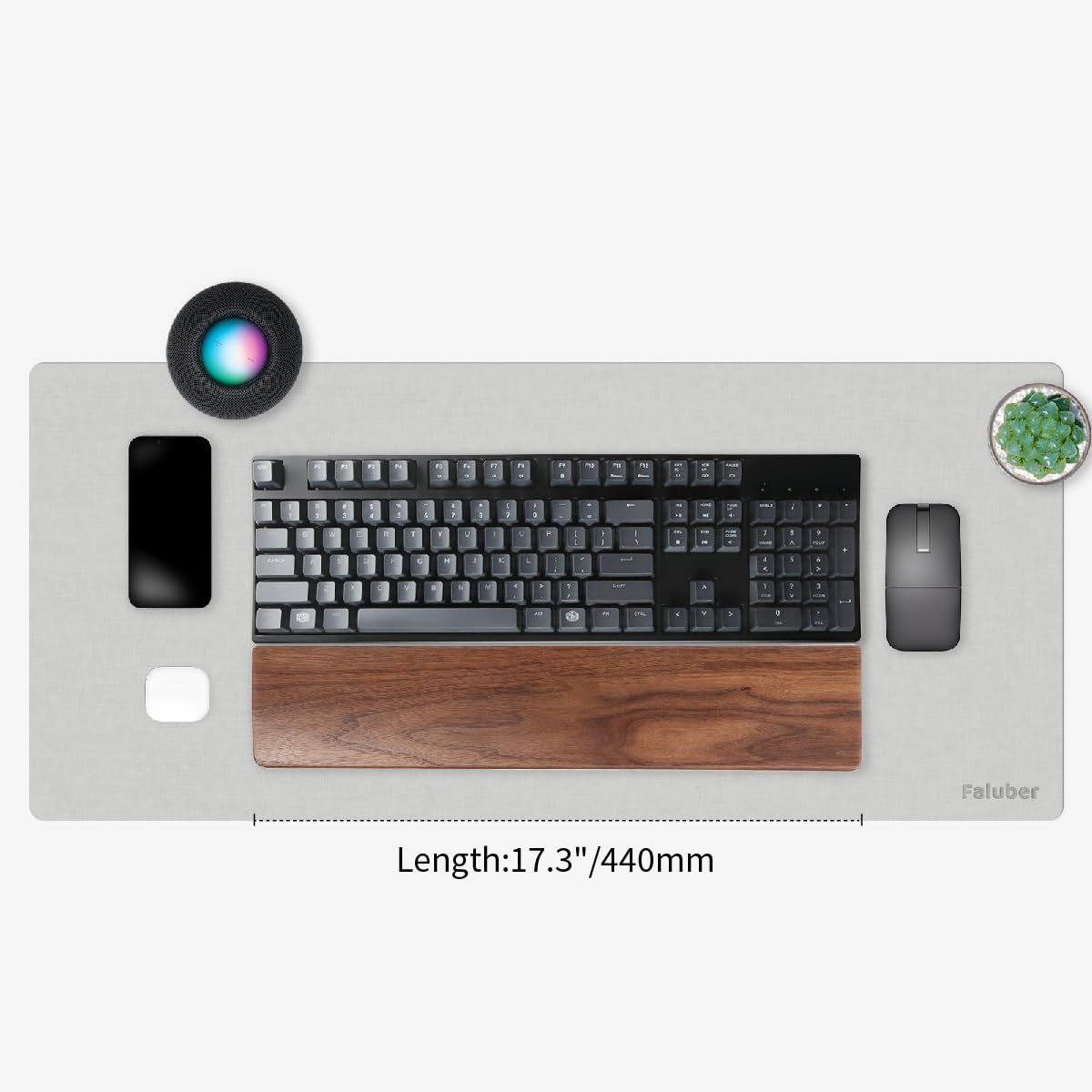 Faluber Wooden Wrist Rest, 17.3-inch Length and 20mm Thickness for Full-Sized Keyboard, Palm Rest