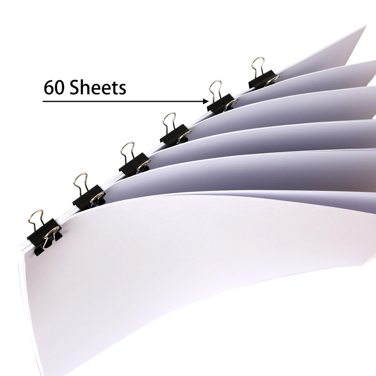 SANNIX 75 PCS Mini Binder Clips, 3/4 inch 19mm Binder Clips Black Paper Clamps Small Size for