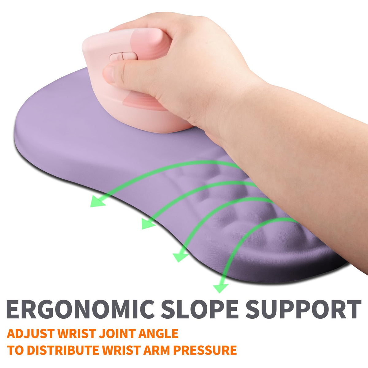 Armanza Ergonomic Joint Wrist Support Mouse Pad with Memory Foam Cushion Massage Bump, Carpal