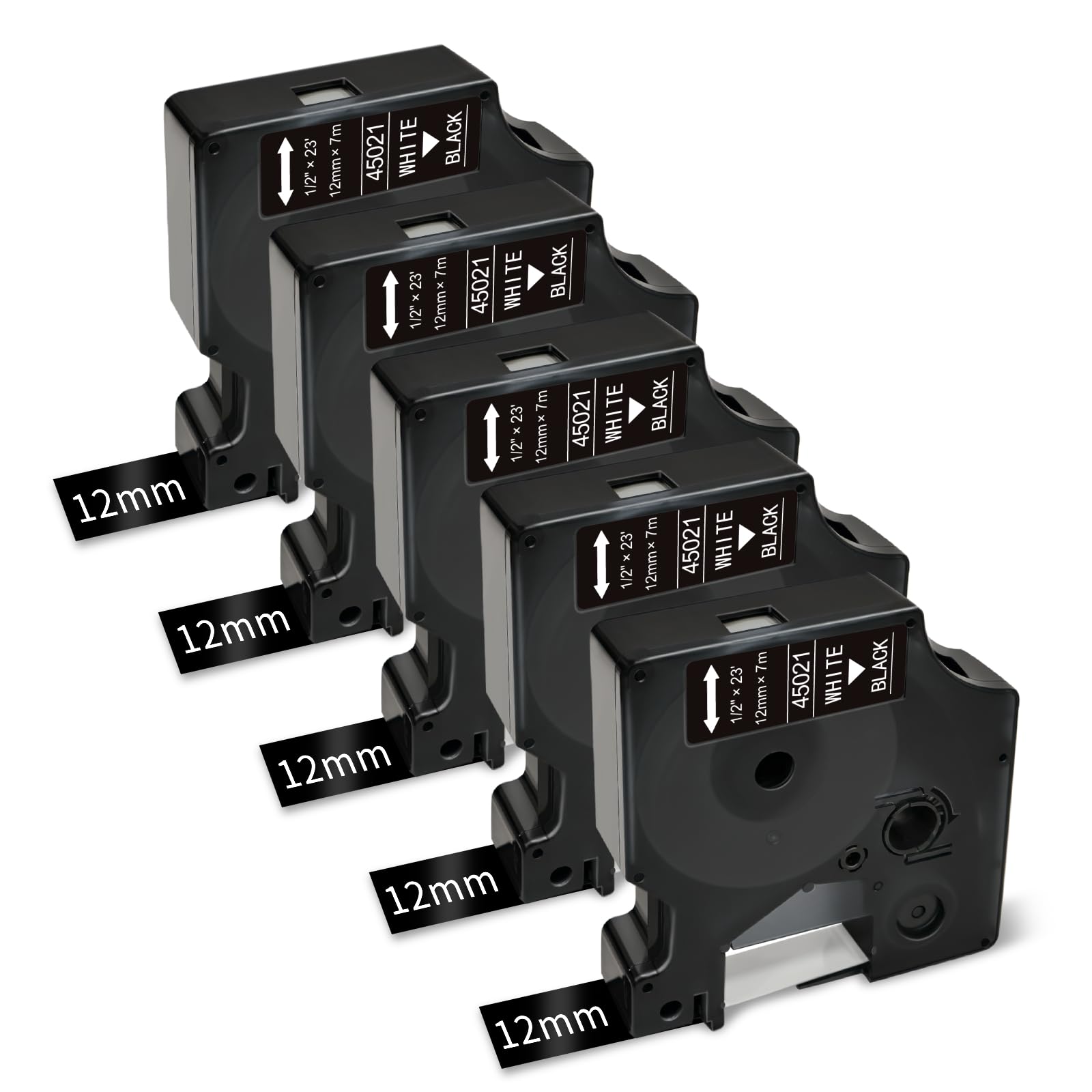 Lonitul Replacement for DYMO 45021 D1 Label Tape Cartridges 1/2 in x 23 Ft