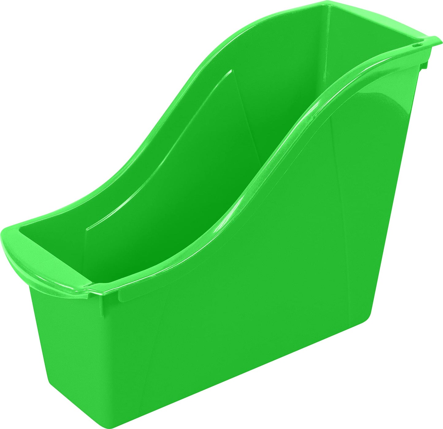 Storex Small Book Bin – Interlocking Plastic Organizer for Home, Office and Classroom, Green