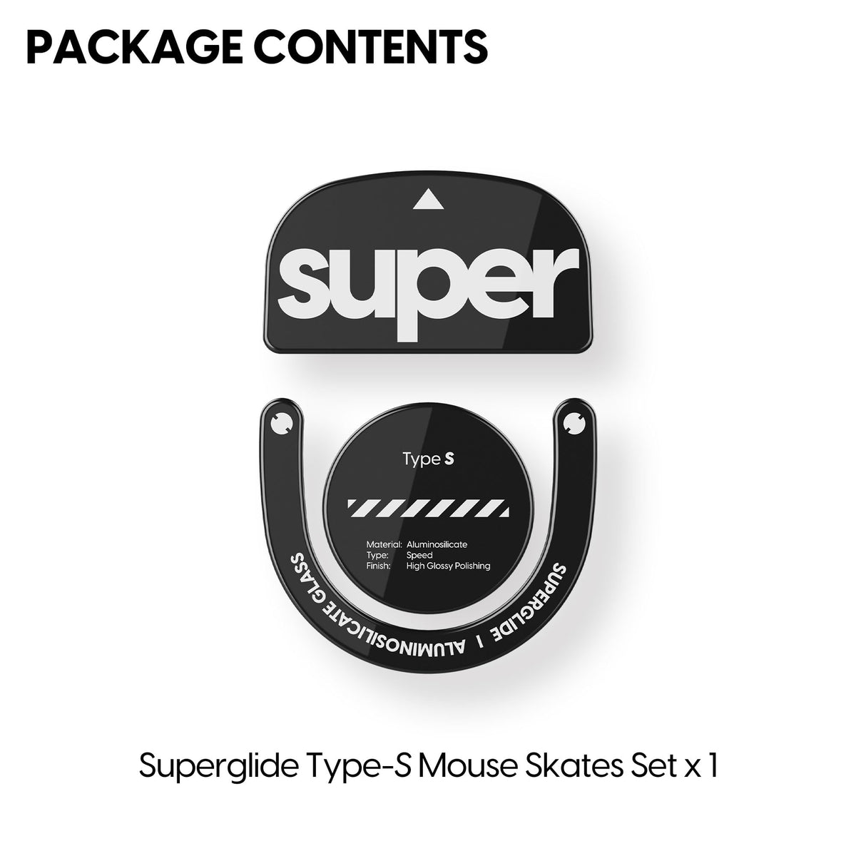 Pulsar Gaming Gears Superglide Type-S Skates for GPro X Superlight 2, Black