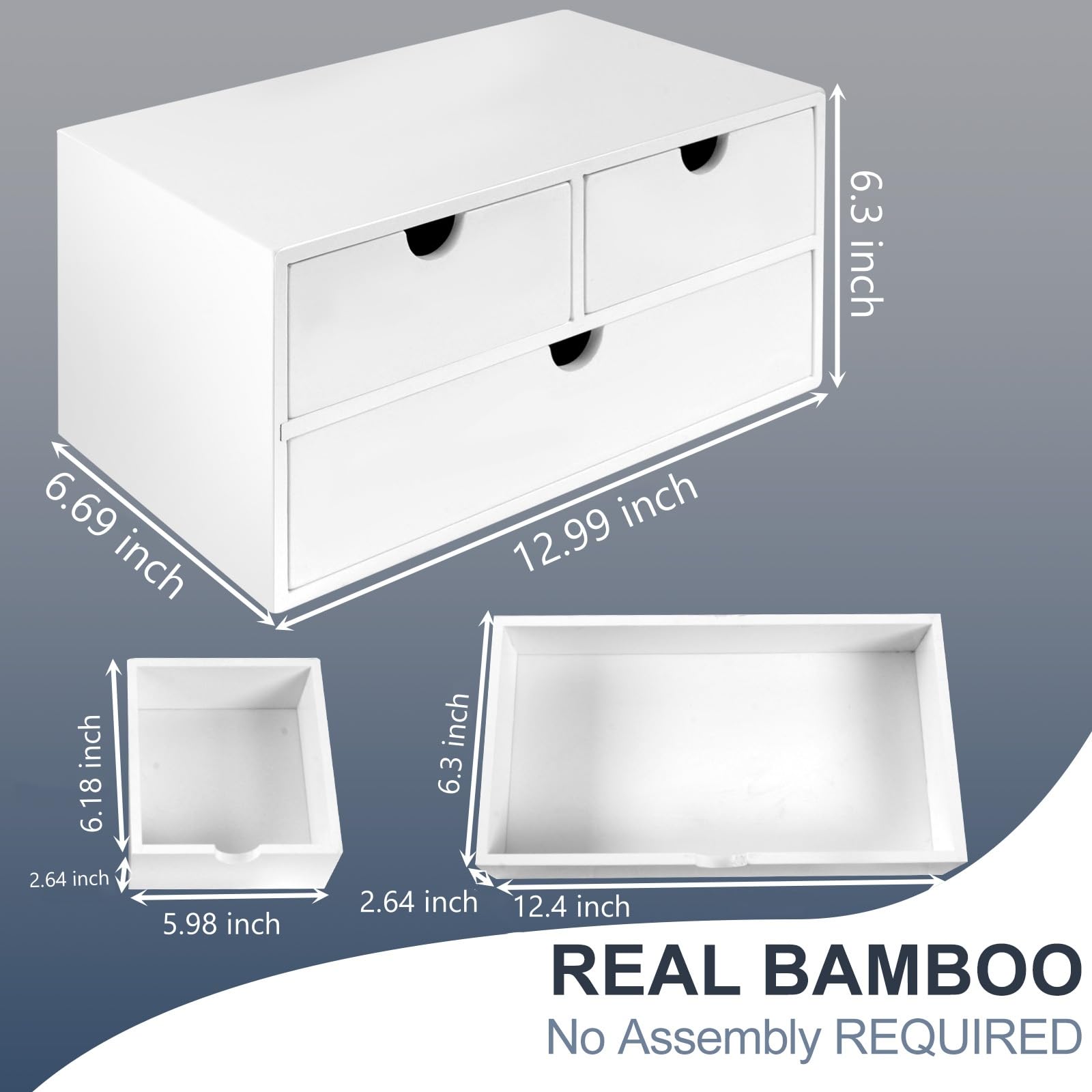 Charmewooden Bamboo Desk Organizer With Drawers Countertop Drawers Counter Storage Box Corner Desk