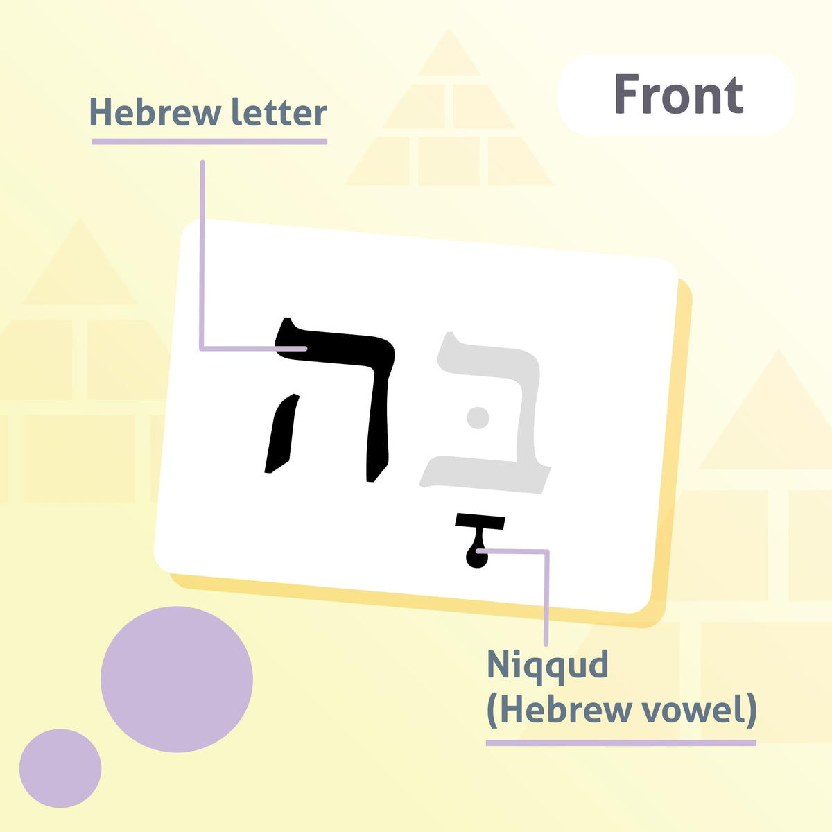 CARDDIA | Biblical Hebrew Alphabet Educational Flashcards | Includes Consonants, Vowels, Dagesh