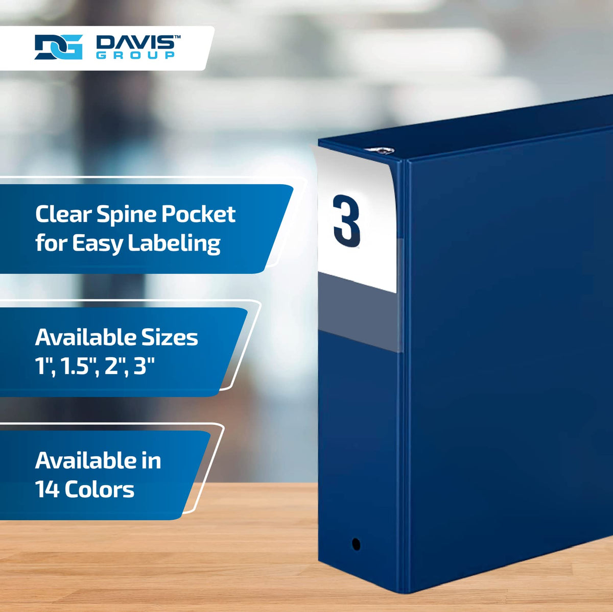 Premium Economy 3-Ring Binder, Spine Label, 3" Round Rings, Royal Blue, 6Pk