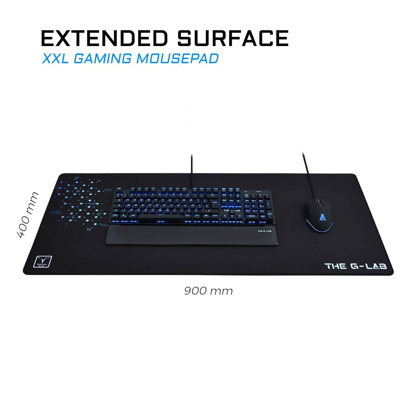 The G-Lab Yttrium Pad – XXL Mouse Mat 900 x 400 x 4 mm – Large Gaming Mouse