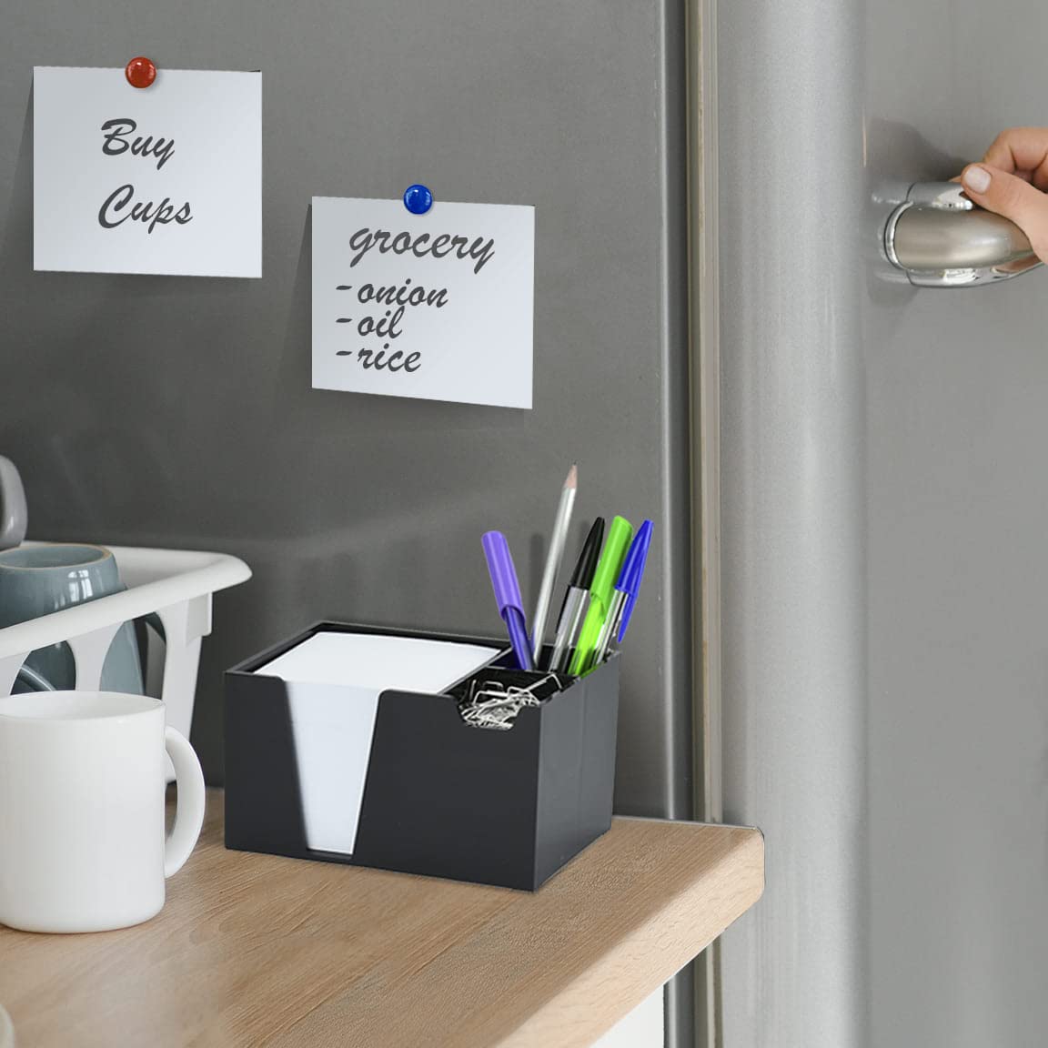 Acrimet Desktop Organizer Pencil, Pen, Paper, Clip, Caddy Holder (Plastic) (White Paper Included)