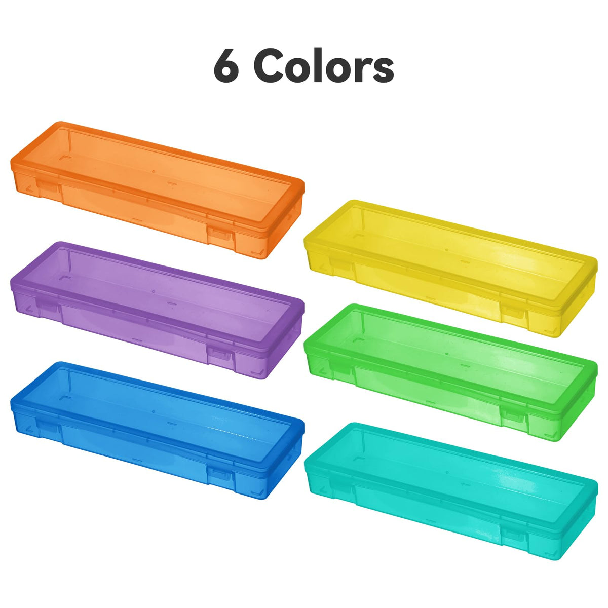 novelinks Plastic Pencil Boxes and Small Plastic Containers with Lids