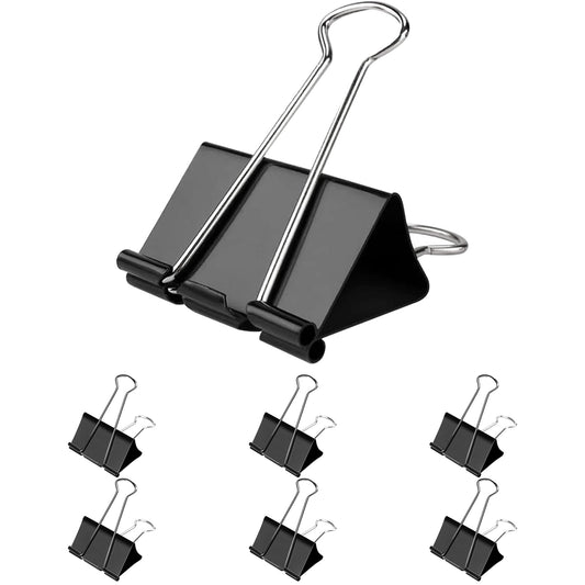 Nomatox Jumbo Binder Clips 3 inch,75mm Width,6 Pack Extra Large Binder Clips for Office,School and