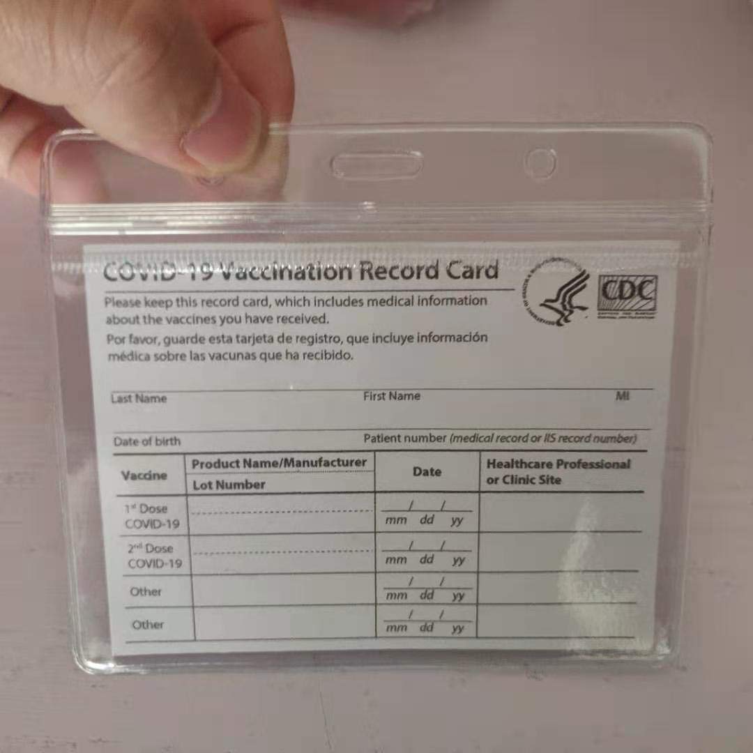 Vaccine Card Holder，Vaccine Card Protector Waterproof Covid Vaccination Card Holder 4 X 3 Inches