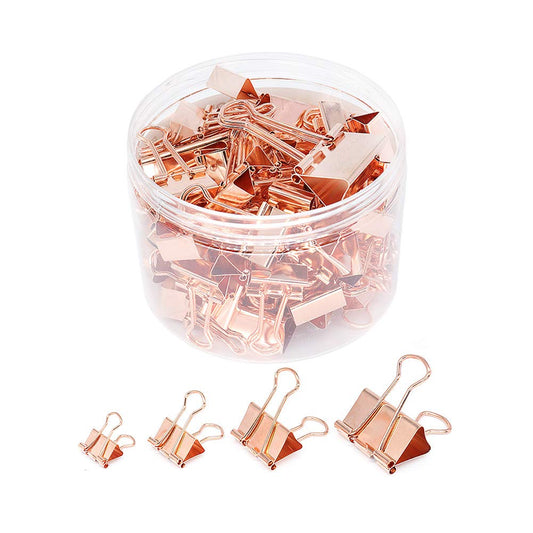 YOPINK Binder Clip Paper Clamps, Assorted Sizes (Mini, Small, Medium, Large), 100 Pcs Clips for