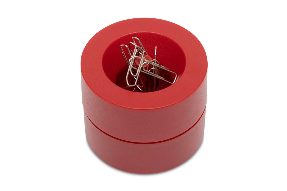 Maul Magnetic Paperclip Holder, Ø 73mm, H66mm, Red