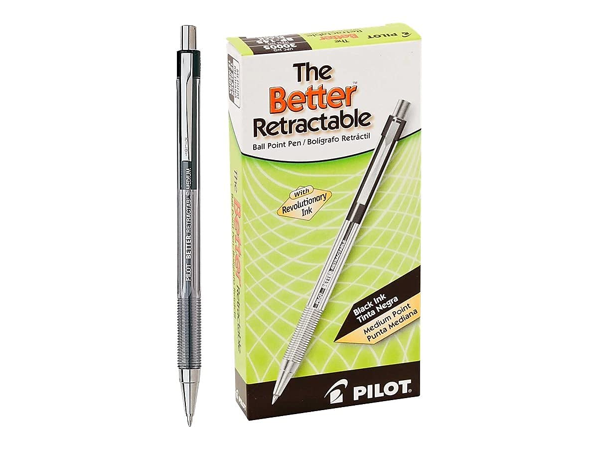 PILOT The Better Ball Point Pen Ballpoint Pens, Black Ink, 12-Pack
