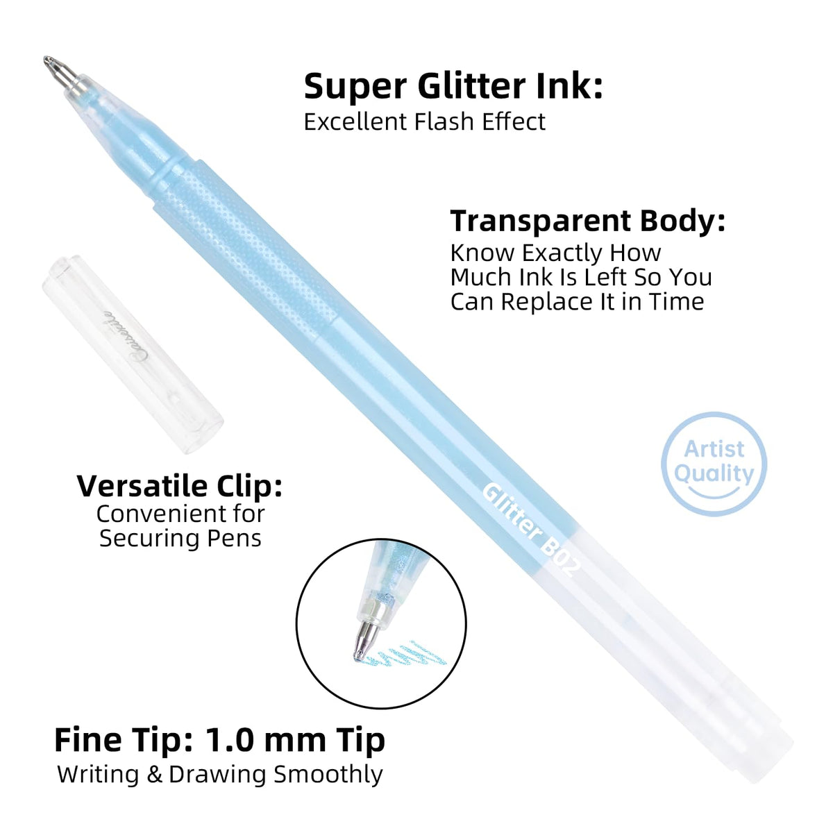 CAISEXILE 80 Colors Glitter Gel Pens Set High-Capacity