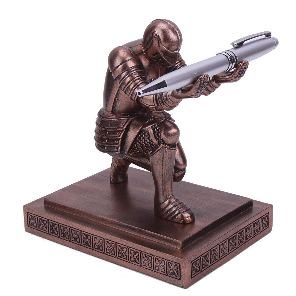 Amoysanli Knight Pen Holder Desk Organizers and Accessories as Gift Red