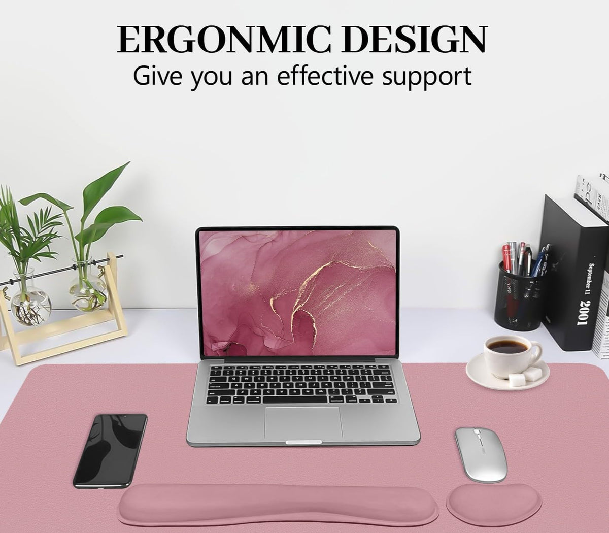Meetcolor Mouse Pad and Keyboard Wrist Rest, 3-in-1 Keyboard and Mouse Pad