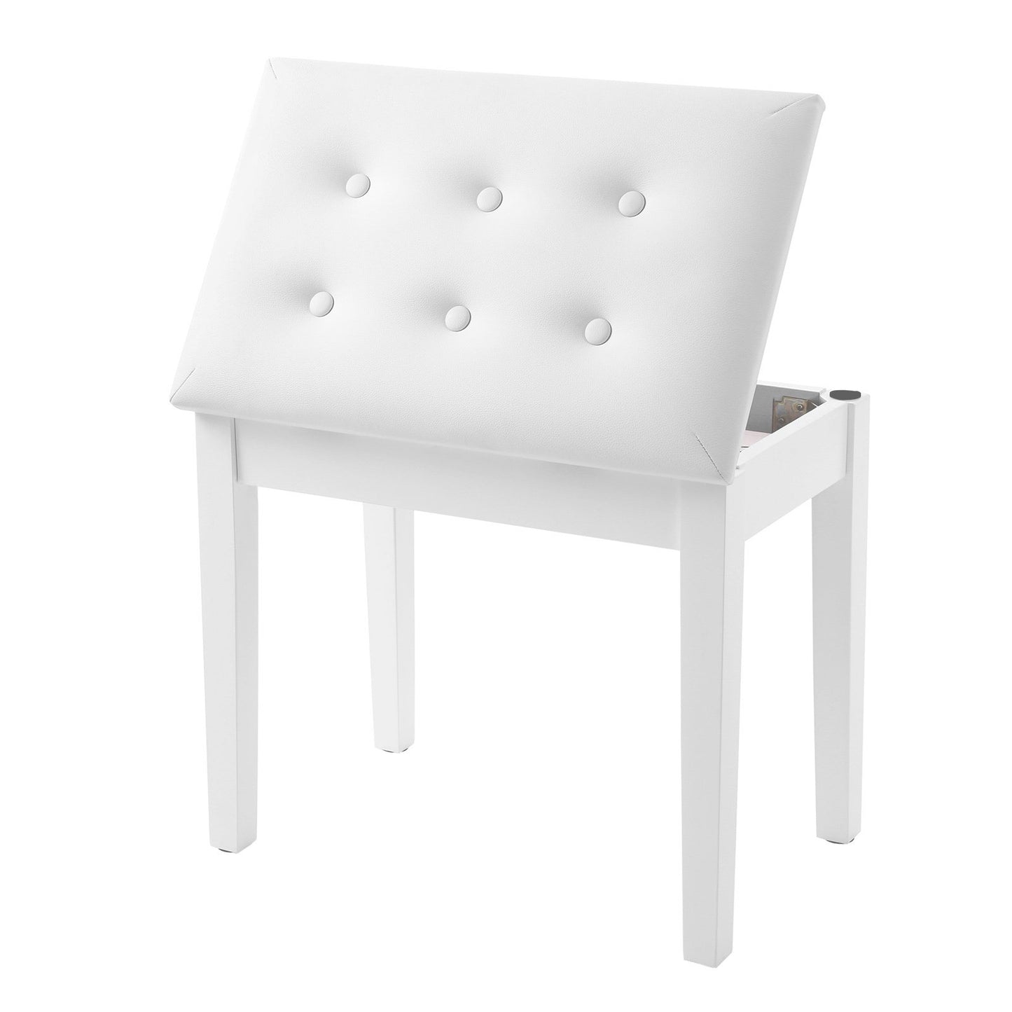 SONGMICS Wooden Piano Bench with Padded Cushion and Storage Compartment
