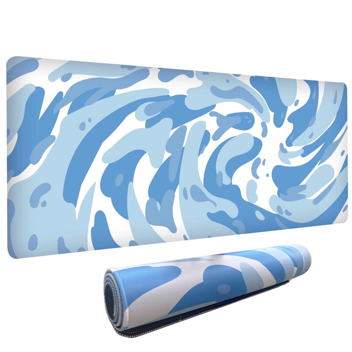Fluid Pattern XL Mouse Pad, Thick Waterproof Desk Mat with Stitched Edge