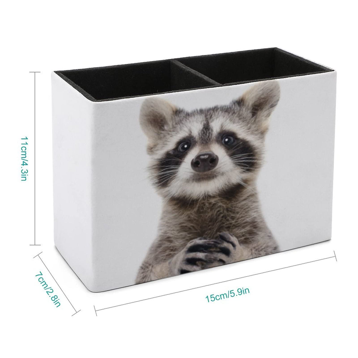 Niapessel Pencil Holder for Desk, Cute Funny Raccoon Pen Holder Storage Desktop Pen Organizer Desk