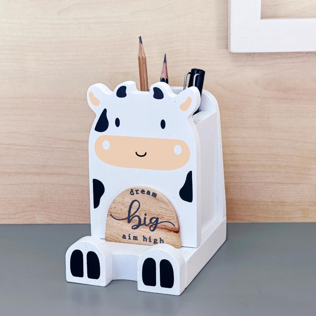 I'm Solid Wood Multipurpose Eyeglass Phone Pen & Pencil Holder Stand Stationery Desk Box Organizer