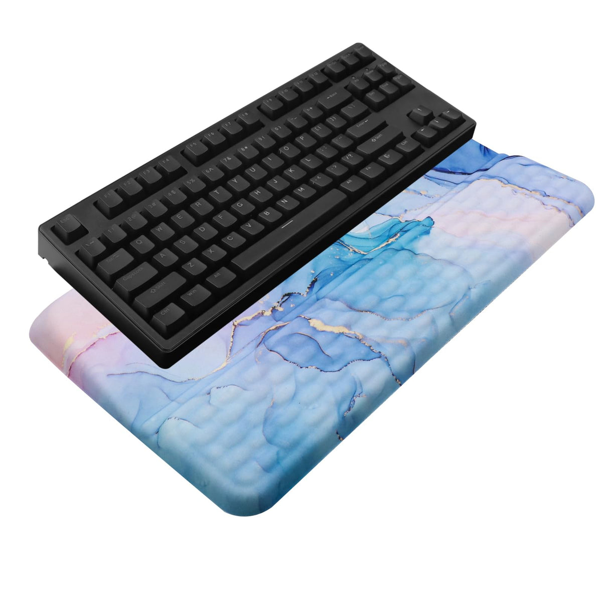 Computer Keyboard Stand with Wrist Rest, Ergonomic Tilted Keyboard Holder - Keyboard Riser with