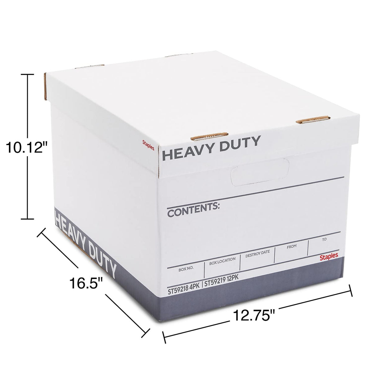 Staples Storage & Filing Box, Heavy-Duty with Handles & Removable Lid, Letter & Legal Size