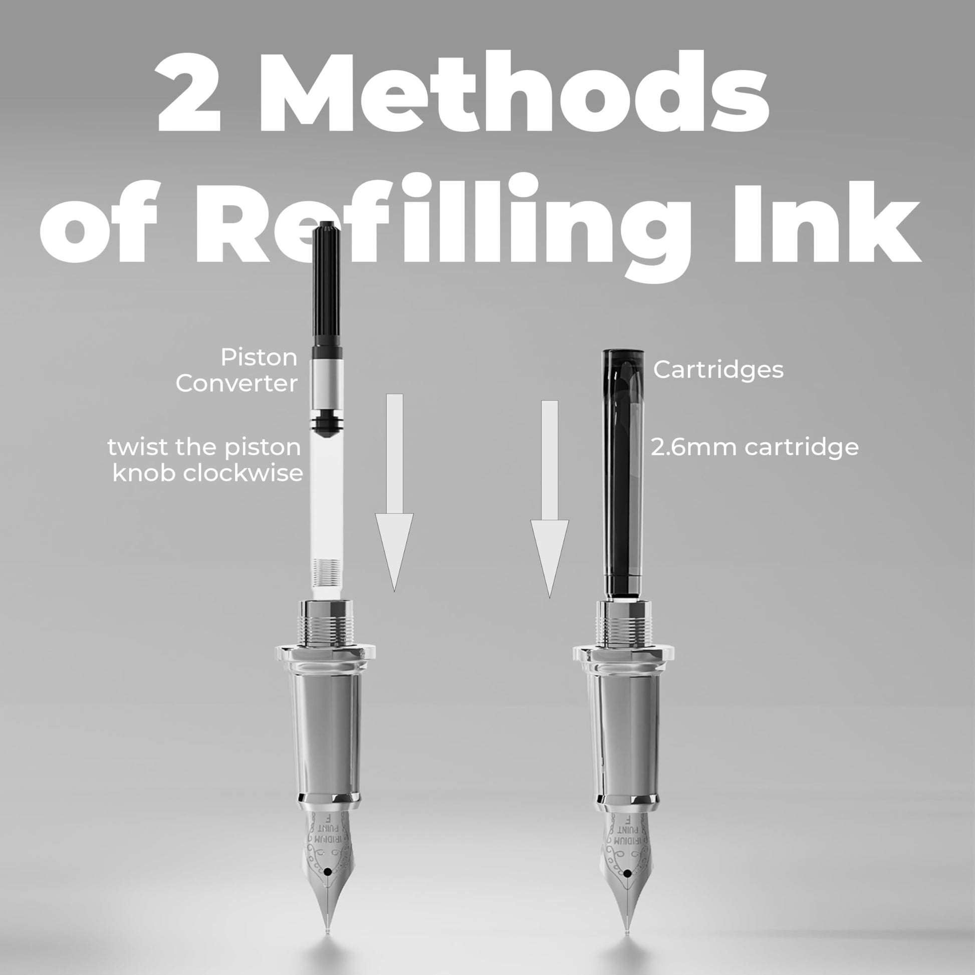 WEMATE Fountain Pen Set for Writing, Fine Nib, Black Ebony