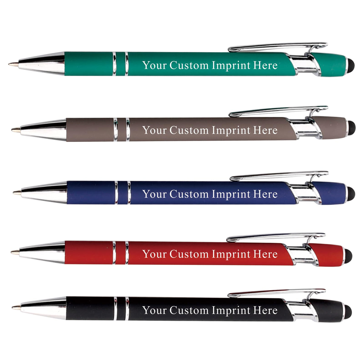 Schivity - Personalized Pens with Stylus - Custom Metallic Printed Name Pens with Black Ink