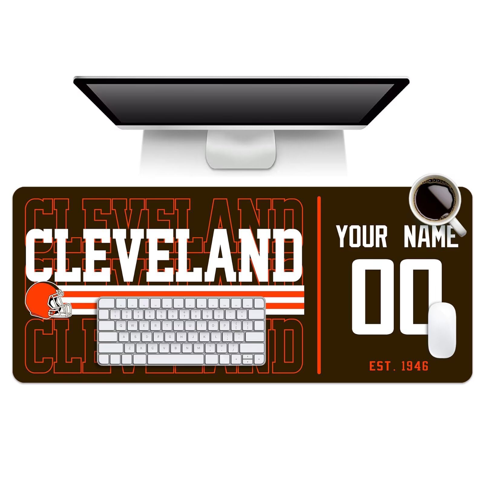 ANTKING Cleveland Mouse Pad Custom Name and Number Desk Pad for Men Women Youth Gifts