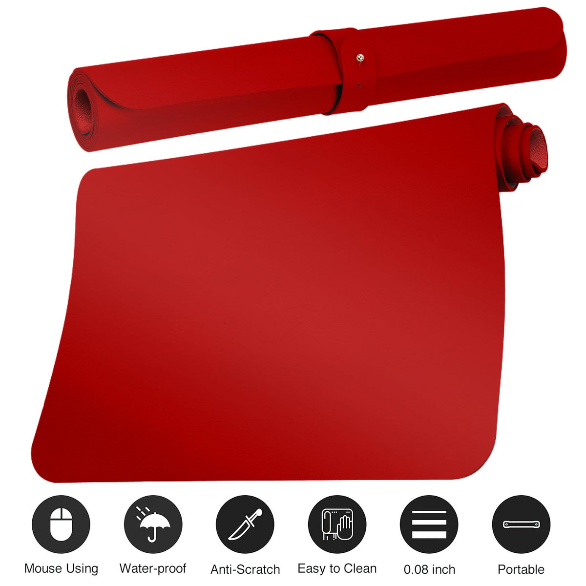 Boutilon Leather Desk Pad Protector,Non-Slip Mouse Pad,Laptop Desk Pad,Office Mouse Mat,Waterproof