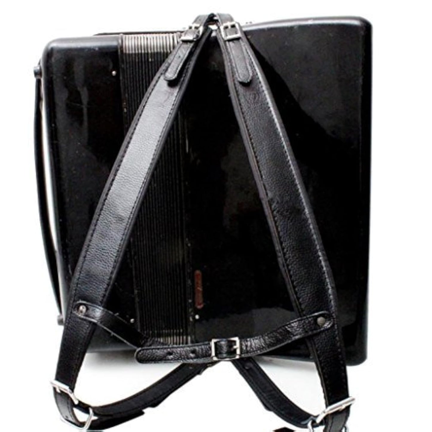 MUSIC FIRST Black Color Genuine Leather Comfortable Padded Accordion Belts 96 Bass 120 Bass