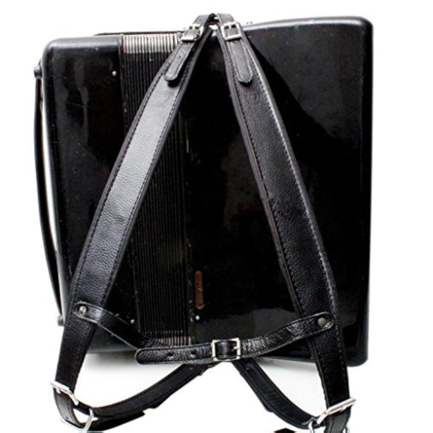 MUSIC FIRST Black Color Genuine Leather Comfortable Padded Accordion Belts 96 Bass 120 Bass
