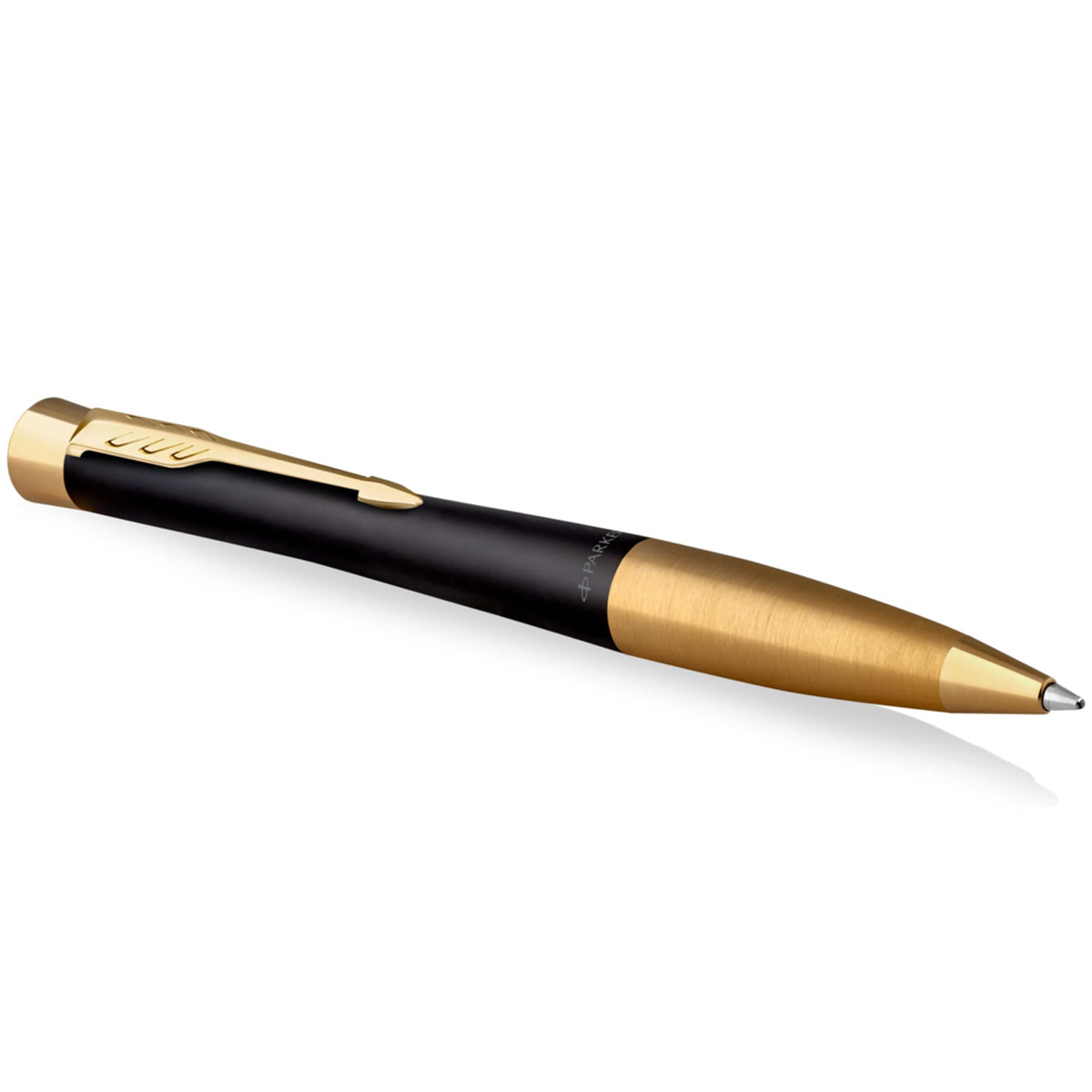 Parker Urban Twist Ballpoint Pen | Muted Black with Gold Trim | Medium Point Blue Ink Refill | Gift