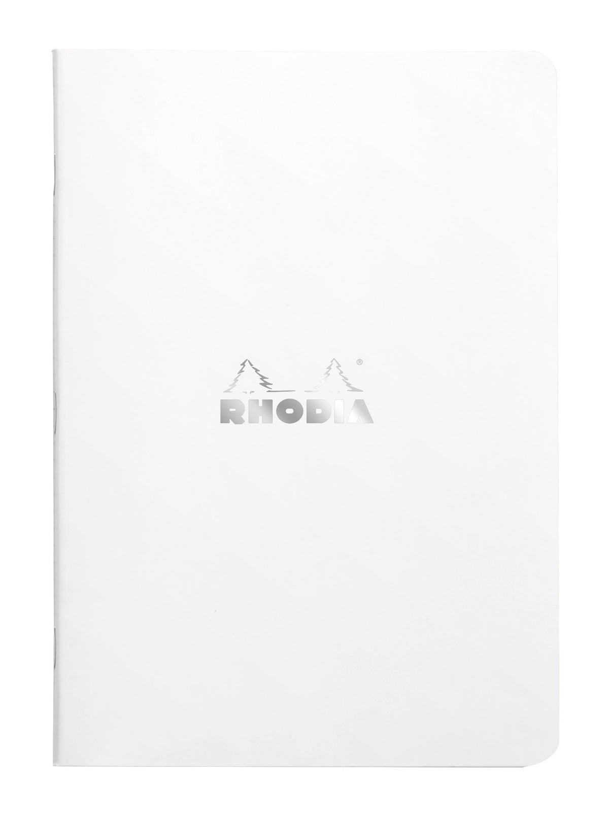 Rhodia Slim Staplebound Notebook - Graph 48 sheets - 6 x 8 1/4 - White Cover (119181C)