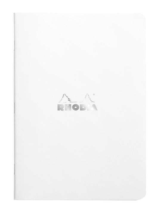 Rhodia Slim Staplebound Notebook - Graph 48 sheets - 6 x 8 1/4 - White Cover (119181C)