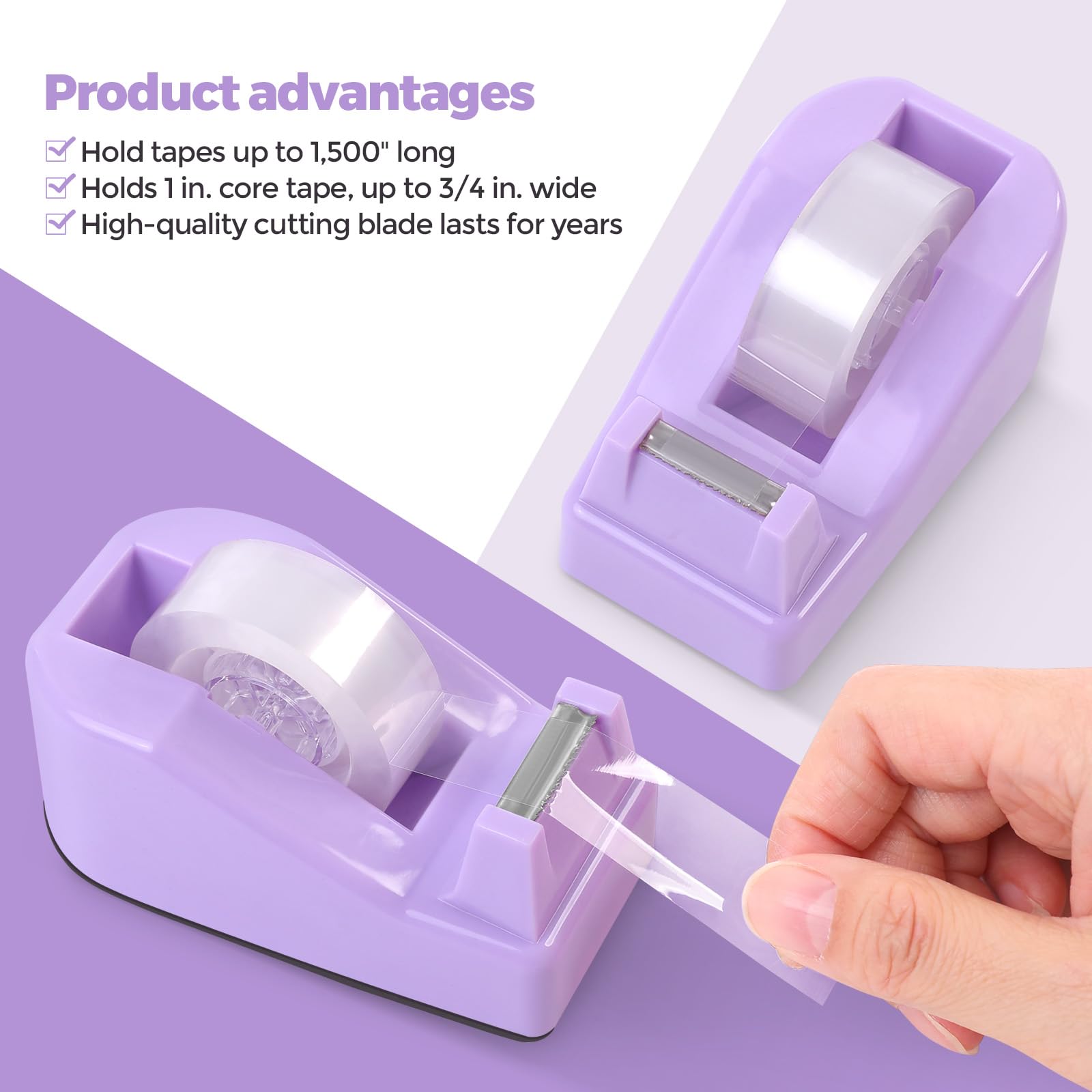 SKYDUE Purple Office Supplies Set with Pencil Holder for Desk,11 PCS
