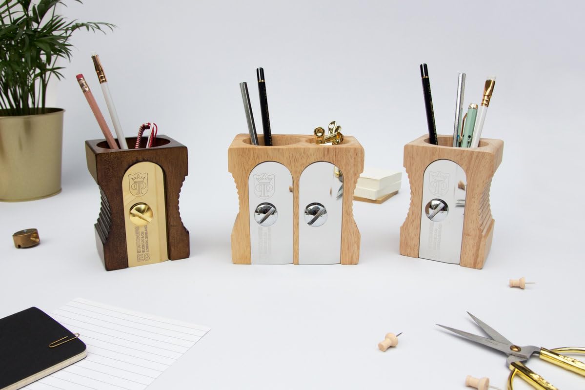 Suck UK Pen Holder For Desk - Stationary Organiser - Wooden Pen Pot - Novelty Pencil Sharpener