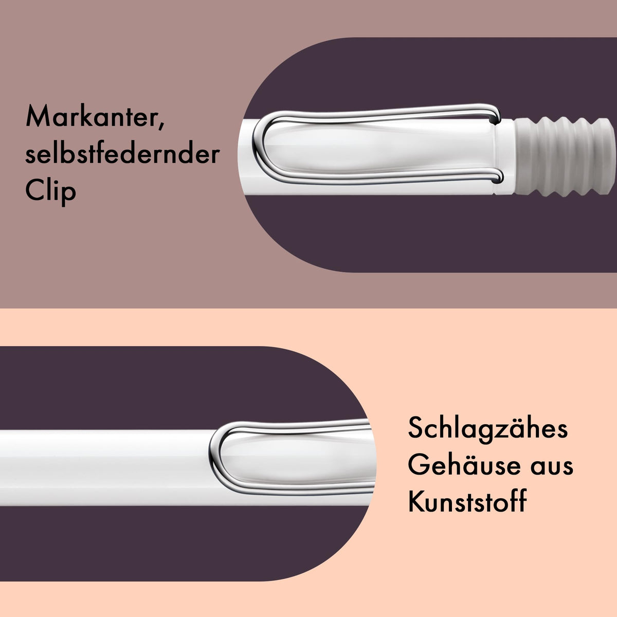 Lamy safari white - Ballpoint Pen with ergonomic grip & line width M - for pleasant long writing