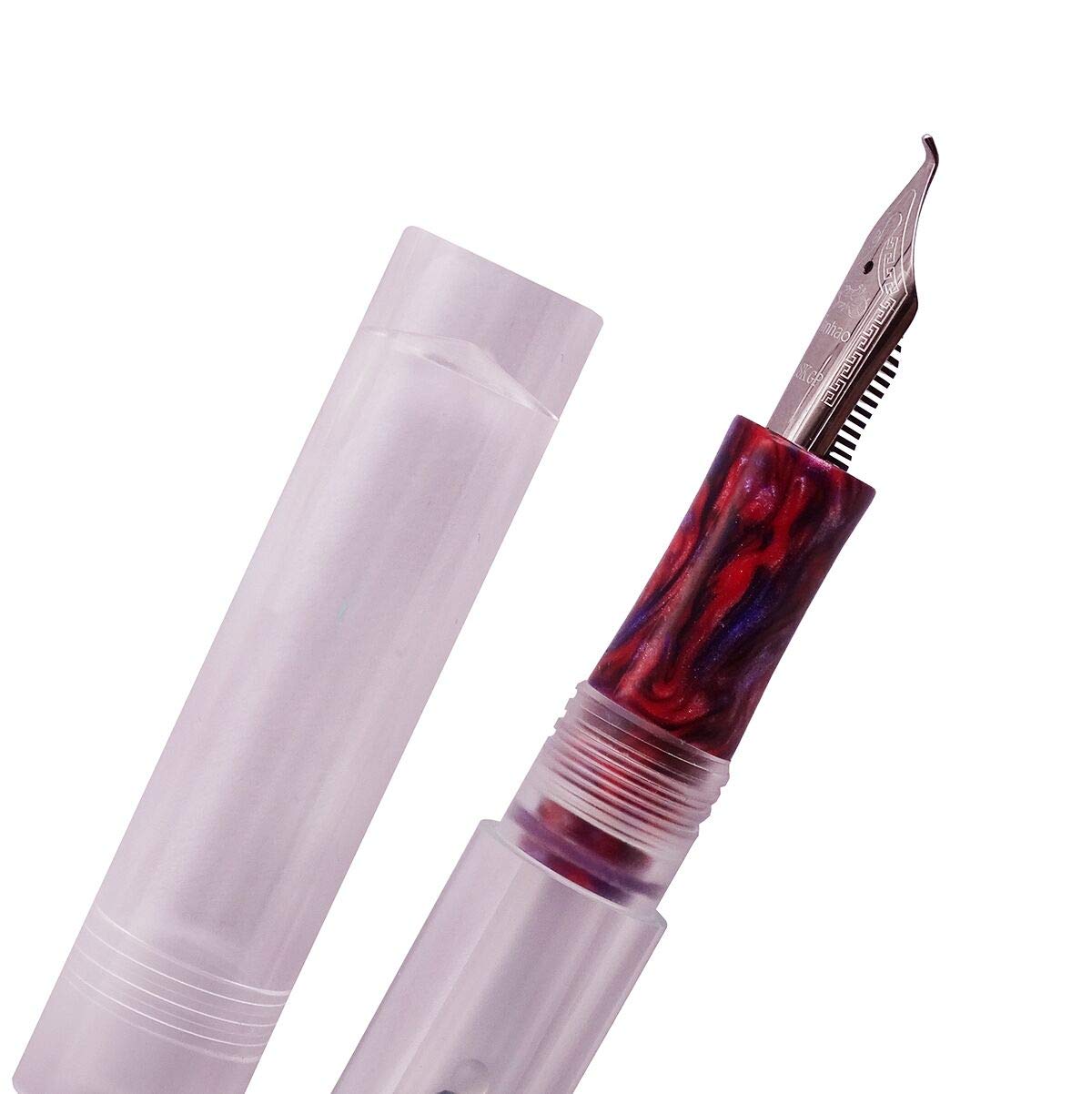 Lanxivi Majohn C1 Fouintain Pen Bent Nib, Fine to Broad Size, Eyedropper and Converter Filling