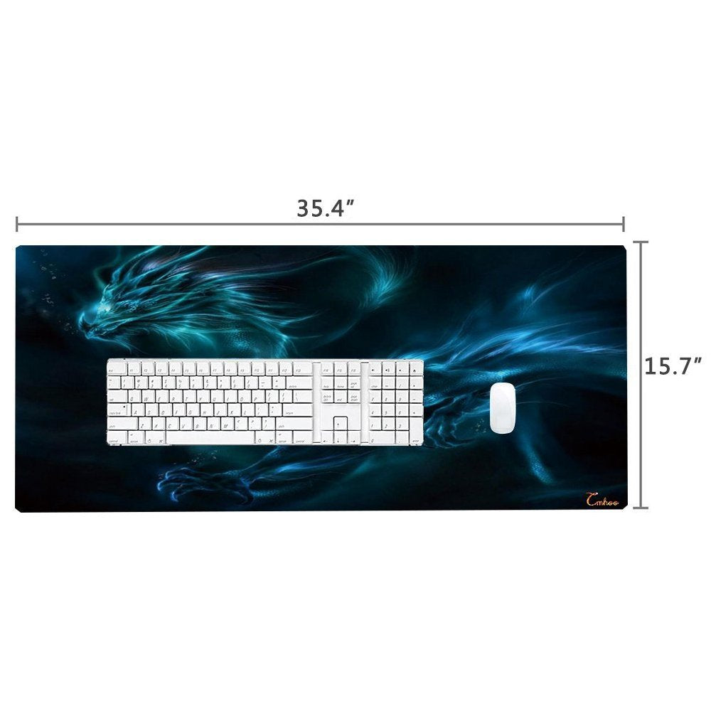 Cmhoo XXL Professional Large Mouse Pad & Computer Game Mouse Mat (35.4x15.7x0.1IN, Dragon)