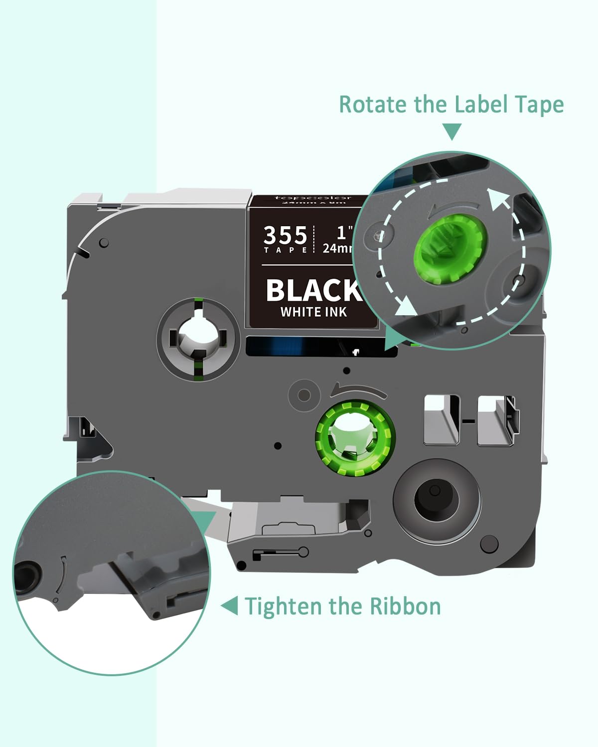 6-Pack 24mm 0.94" Color Tape Compatible for Brother Label Maker Tape 1 Inch