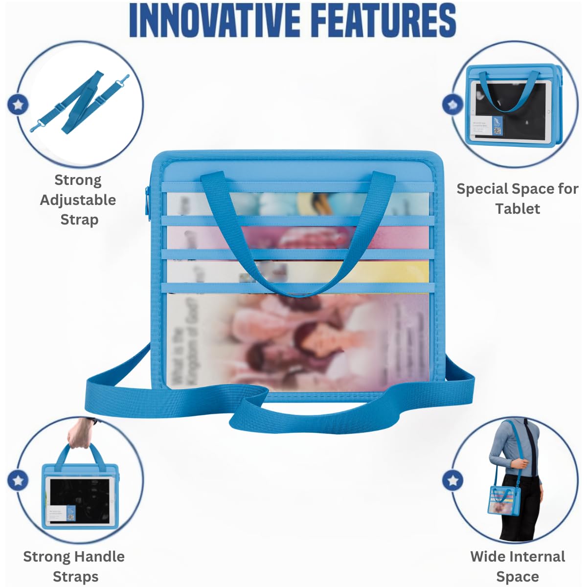 JW Magazine and Tract Holder, Ministry Field Service Supplies, Light Blue
